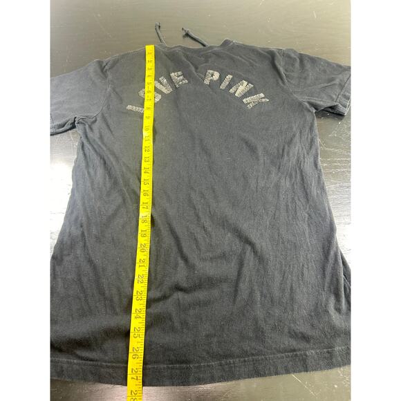 Victorias Secret- cotton Tee- XS- black- preowned- gray sequin back- front ties - Picture 6 of 6